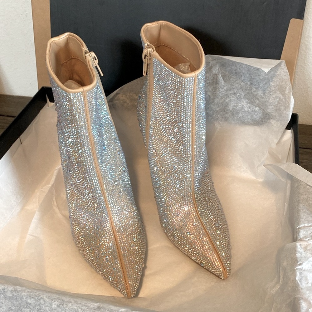 NIB [INC International Concepts] Reisa 6 Pointed Sparkle Ankle Boots Women’s 5.0 - Picture 10 of 15